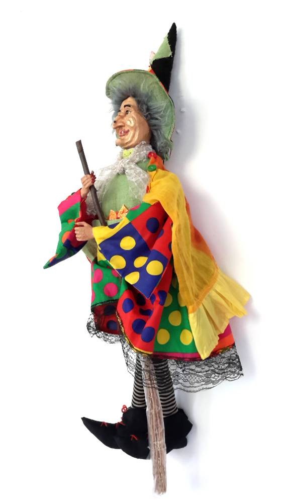 Figurine sorcière clown à suspendre
